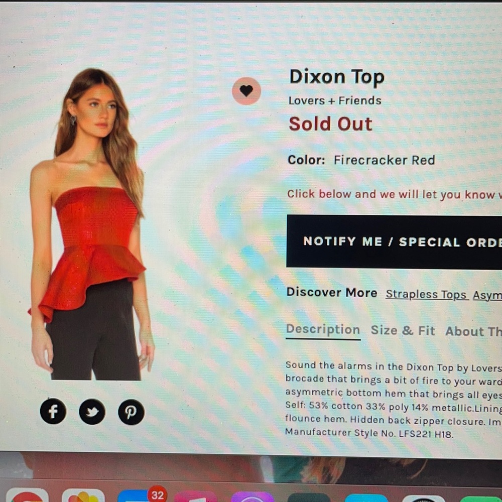 Lovers + friends Dixon top